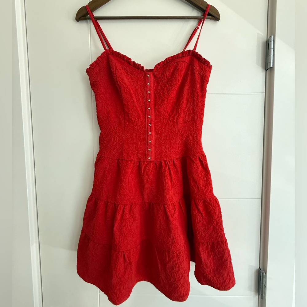 Betsey Johnson Janice Mini Dress Corset Top Red - Small (never worn)